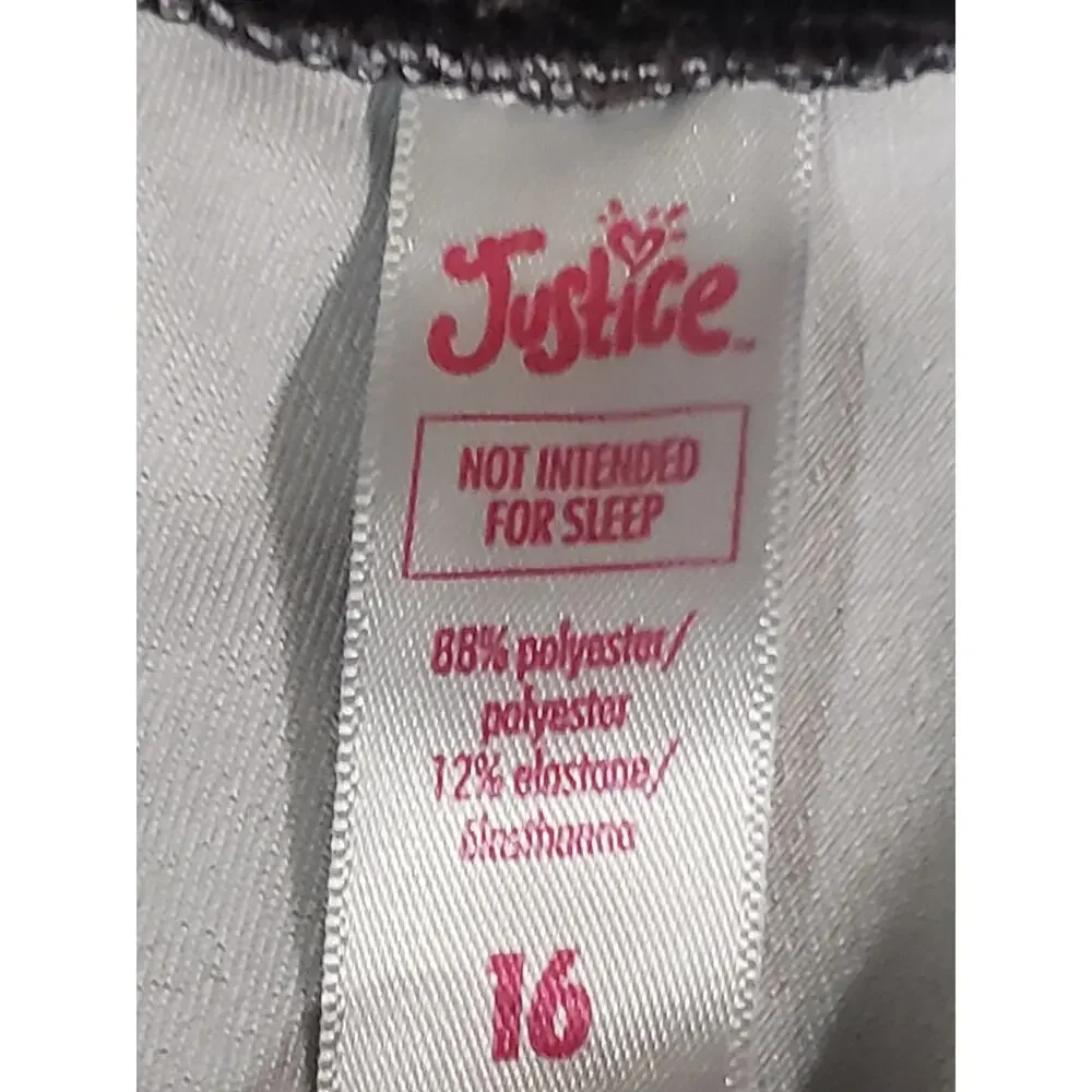 Justice Black Colorful Sprinkle Design STRONG Stretch Leggings | Size 16